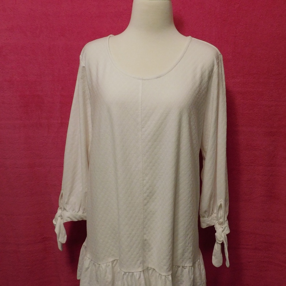 Style & Co Plus Size Jacquard Tie-Sleeve Swing-Hem